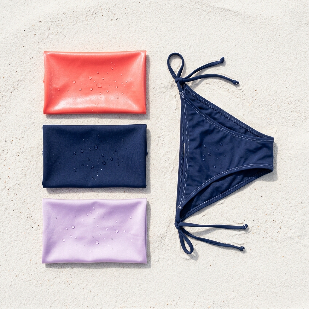 Matière maillot string : lycra vs polyamide vs microfibre - illustration