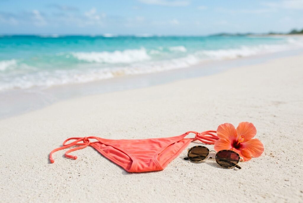 String plage femme - illustration